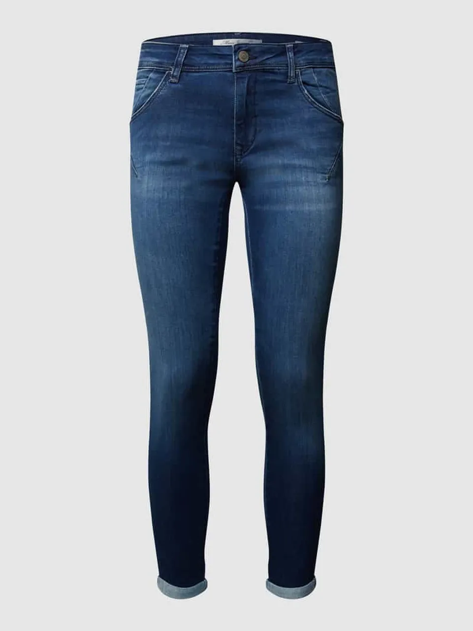 Mavi Jeans Cropped Super Skinny Fit Jeans mit Stretch-Anteil Modell 'Lexy' in Blau