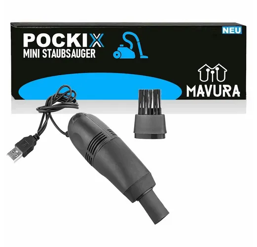 MAVURA Handstaubsauger POCKIX Mini Staubsauger USB Schreibtisch Tastatur, Auto Computer Sauger mit Licht & 2 Aufsätzen