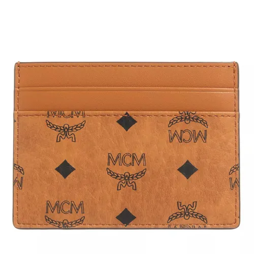 MCM Portemonnaies - Aren Visetos Card Case Mini - Gr. unisize - in Cognacbraun - für Damen