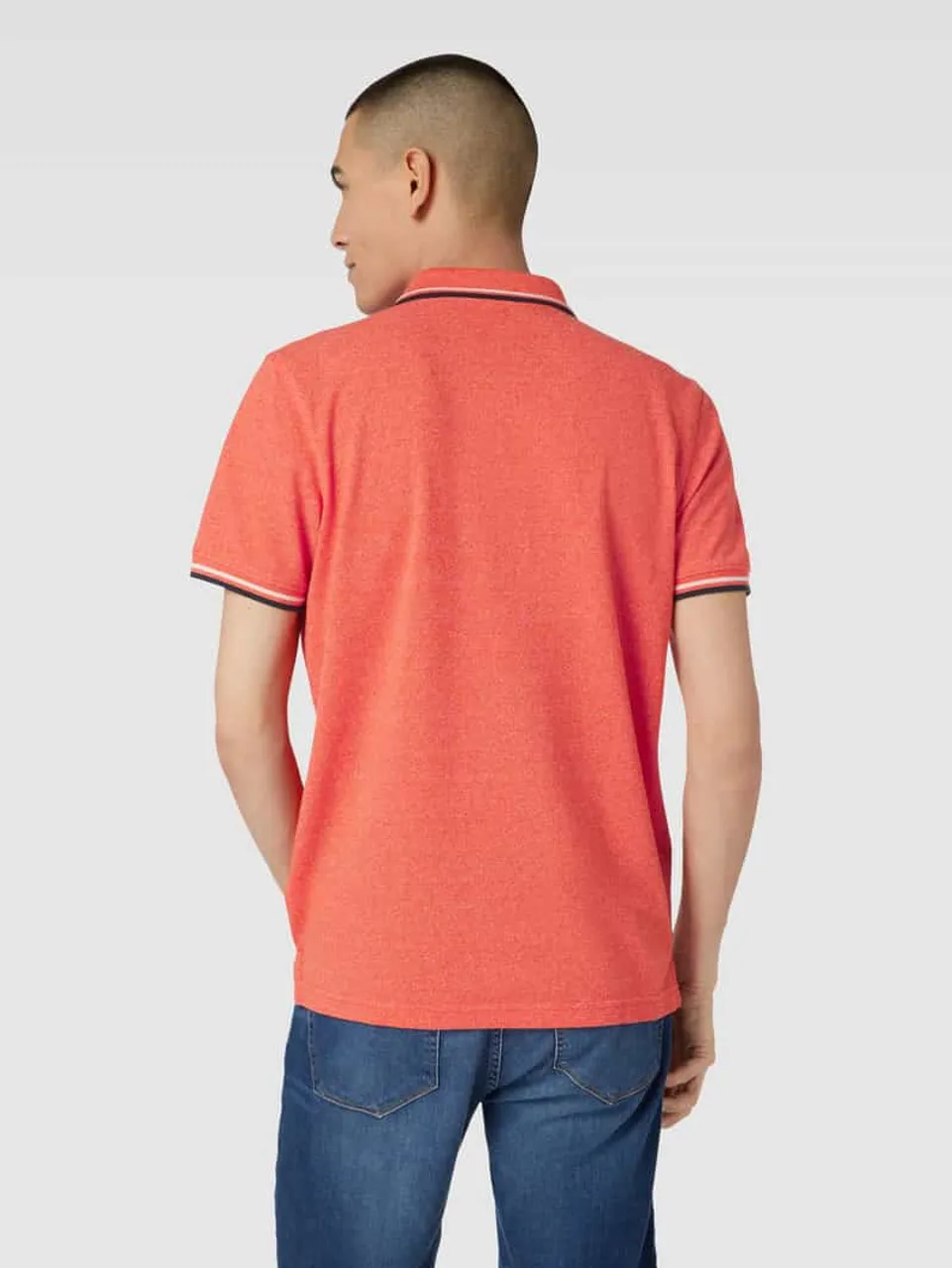 MCNEAL Poloshirt mit Seitenschlitzen in Rot Melange