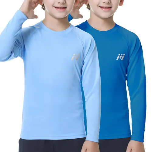 MEETWEE Kinder Jungen UV Shirt Langarm Schwimmshirt