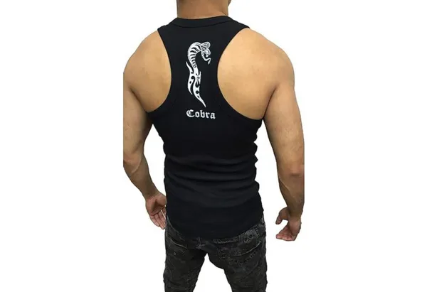 Megaman Jeans Muskelshirt Herren Muskelshirt Sport Tank Top Gym Training Fitness T-Shirt Druck auf Rückseite