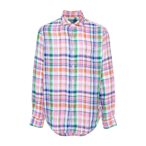 Mehrfarbiges Leinenkaro-Hemd Polo Ralph Lauren