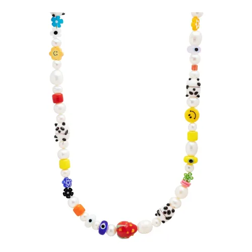 Men's Panda Pearl Choker with Assorted Beads Nialaya
