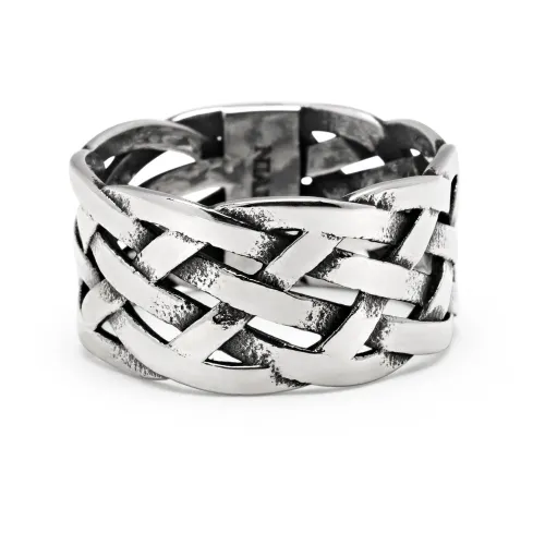 Men's Stainless Steel Woven Chain Ring Nialaya