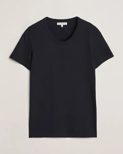 Merz b. Schwanen 1970s Classic Loopwheeled V-Neck T-Shirt Black