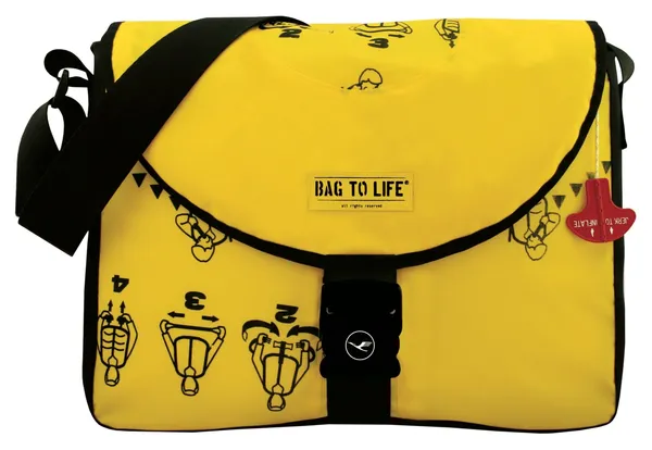 Messenger Bag BAG TO LIFE "Runway Bag" Gr. B/H/T: 41 cm x 30 cm x 9 cm, gelb (gelb, schwarz) Damen Taschen Handtaschen
