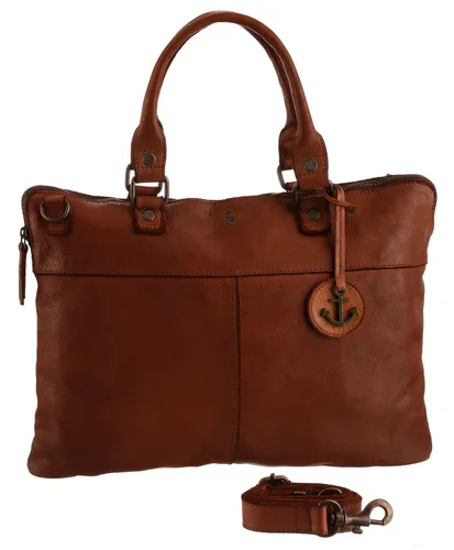 Messenger Bag HARBOUR 2ND "Conny" Gr. B/H/T: 38 cm x 30 cm x 4 cm, braun (charming cognac) Damen Taschen Handtaschen