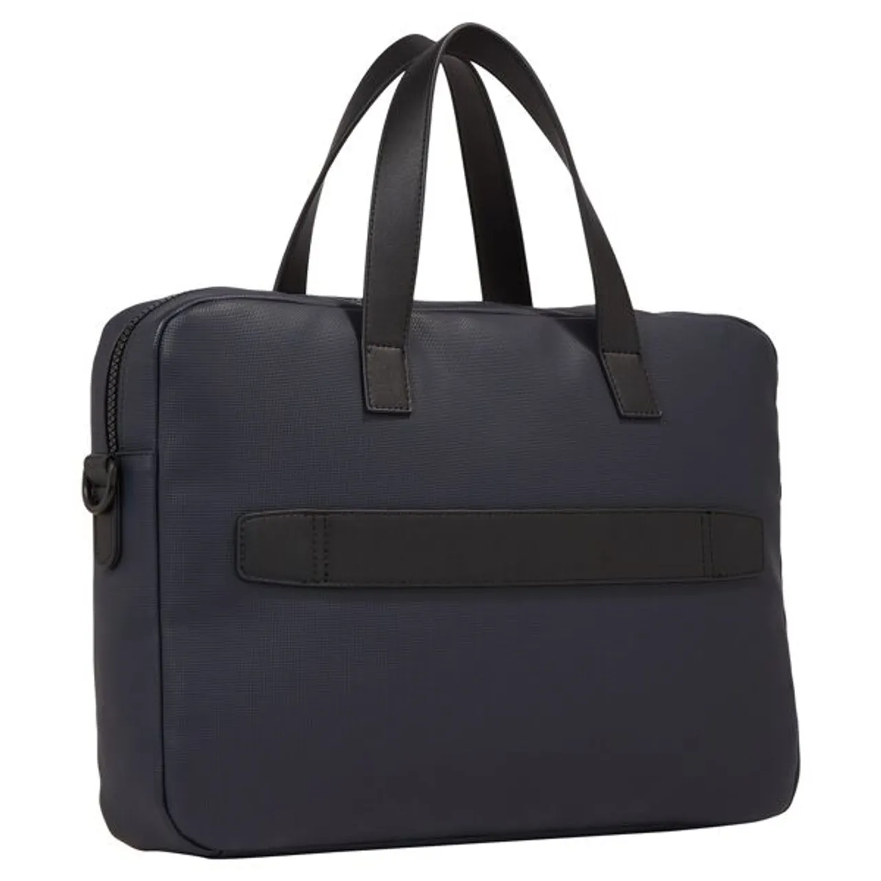 Messenger Bag TOMMY HILFIGER "TH PIQUE SLIM COMPUTER BAG" Gr. B/H/T: 38 cm x 27 cm x 6 cm, blau (space blue) Damen Taschen Businesstaschen