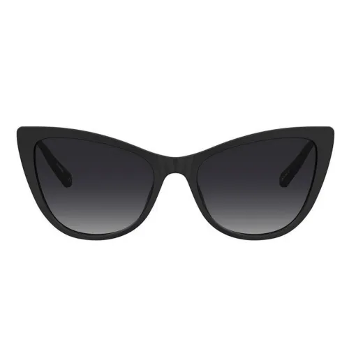 Metall Sonnenbrillenkollektion mit schwarzem Acetatrahmen und Metallbügeln Love Moschino