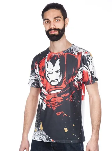 Metamorph T-Shirt Iron Man Allover Iron Man Nerd Shirt für Superhelden Fans