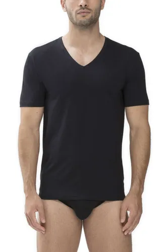 Mey Dry Cotton Regular Fit T-Shirt V-Ausschnitt schwarz, Einfarbig