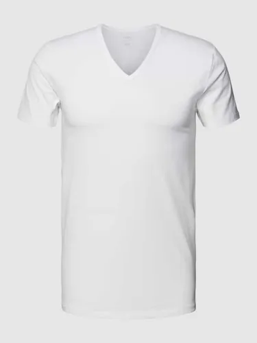 Mey T-Shirt mit abgerundetem V-Ausschnitt in Weiss