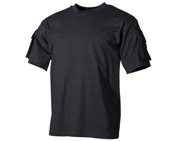 MFH T-Shirt MFH US T-Shirt, halbarm, mit Ärmeltaschen, schwarz