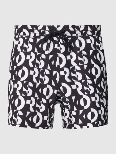 Michael Kors Badehose mit Logo-Muster in Weiss