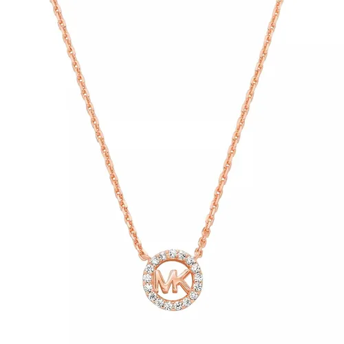 Michael Kors Halskette - Michael Kors 14K Rose Gold Sterling Silver Logo Pe - Gr. unisize - in Gold - für Damen