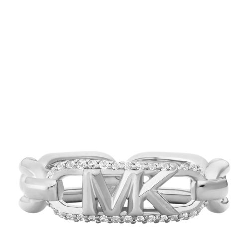 Michael Kors Ring - Sterling Silver Pavé Empire Link Chain Ring - Gr. 50 - in Silber - für Damen