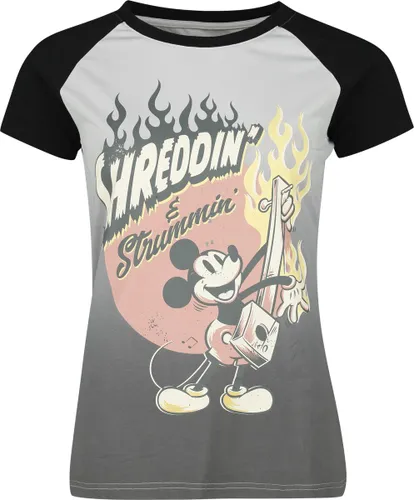 Mickey Mouse Shreddin' & Strummin' T-Shirt schwarz grau in L