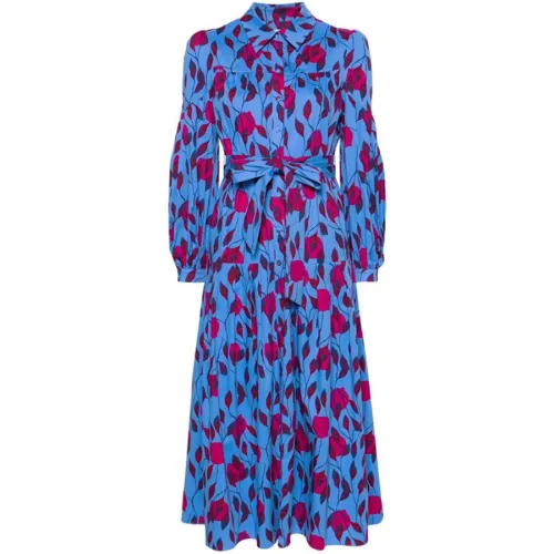 Midi Kleid mit Blattmuster Diane Von Furstenberg