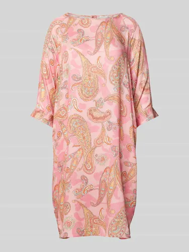 Milano Italy Knielanges Kleid mit Paisley-Muster in Pink