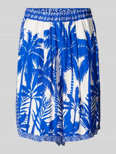 Milano Italy Loose Fit Shorts mit Allover-Motiv-Print Modell 'Tropical' in Blau