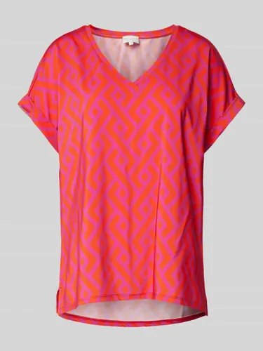 Milano Italy T-Shirt mit V-Ausschnitt in Pink