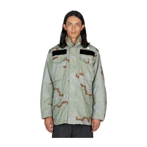 Militärische Field Jacket mit Verstaubarer Kapuze Oamc