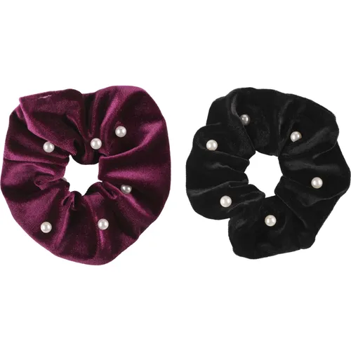Mineas Scrunchies Velvet With Pearls 2 Colors pcs