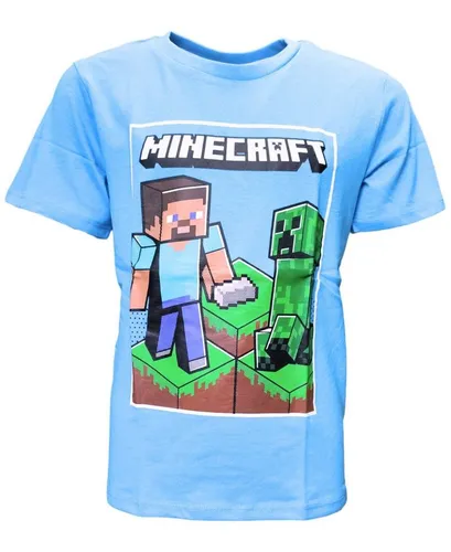 Minecraft T-Shirt Steve & Creeper Jungen Kurzarmshirt aus Baumwolle Gr. 116- 152 cm