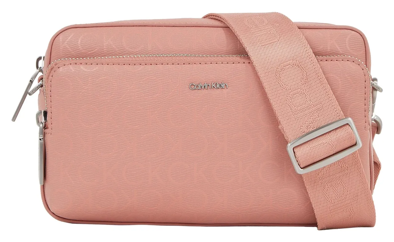 Mini Bag CALVIN KLEIN "CK MUST CAMERA BAG LG EPI MONO" Gr. B/H/T: 22 cm x 13,5 cm x 7 cm, rosa (ash rose mono) Damen Taschen Handtaschen