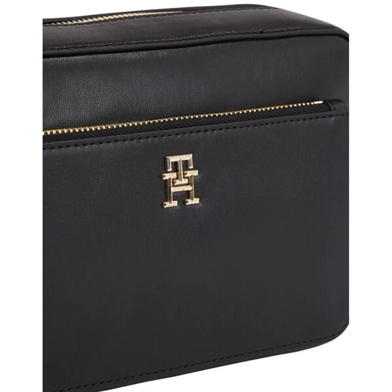 Mini Bag TOMMY HILFIGER "ICONIC CAMERA BAG" Gr. B/H/T: 25 cm x 16 cm x 11 cm, schwarz (black) Damen Taschen Handtaschen