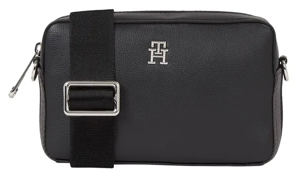 Mini Bag TOMMY HILFIGER "TH ESSENTIAL SC CAMERA BAG" Gr. B/H/T: 21,5 cm x 13 cm x 6 cm, schwarz (black) Damen Taschen Handtaschen Handtasche Tasche Sc...