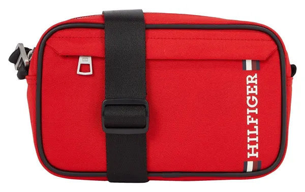 Mini Bag TOMMY HILFIGER "TH MONOTYPE EW REPORTER" Gr. B/H/T: 24 cm x 14 cm x 7 cm, rot (primary red) Damen Taschen