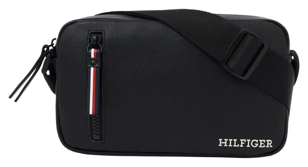 Mini Bag TOMMY HILFIGER "TH PIQUE EW REPORTER" Gr. B/H/T: 24 cm x 14 cm x 6 cm, schwarz (black) Damen Taschen