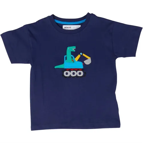 MINOTI Jungen Dinosaur Tractor T-Shirts Blau