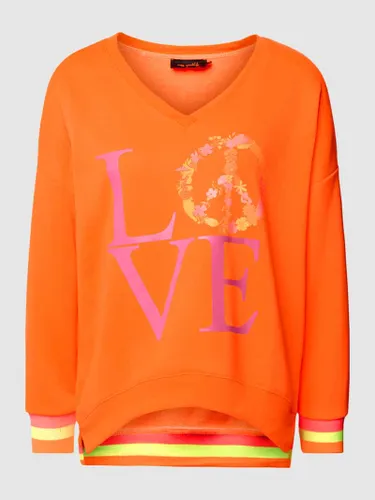 miss goodlife Sweatshirt mit überschnittenen Schultern und Statement-Print in Neon Orange