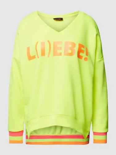 miss goodlife Sweatshirt mit V-Ausschnitt in Neon Gelb