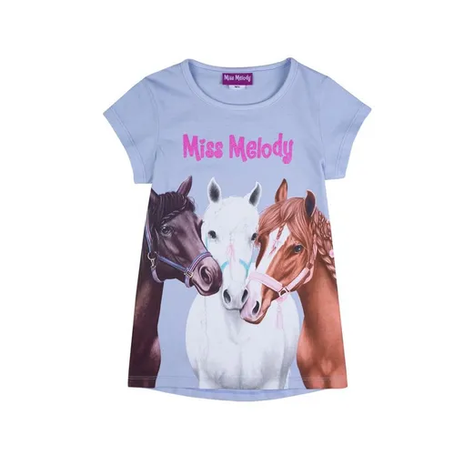 Miss Melody T-Shirt Miss Melody T-Shirt Pferdetrio Pferde hellblau (1-tlg)