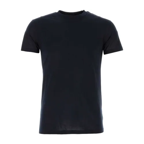 Mitternachtsblaues Seidenmisch-T-Shirt PT Torino