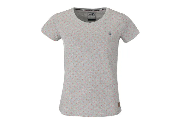 modAS Kurzarmshirt Damen T-Shirt mit Allover-Print Seestern und Rundhals-Ausschnitt