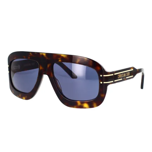 Moderne geometrische Sonnenbrille mit blauen Gläsern Dior