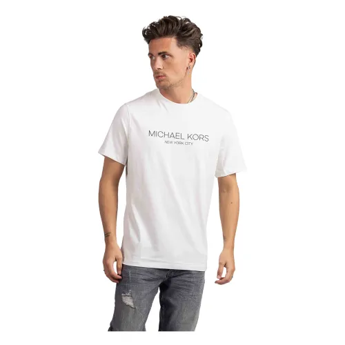Modernes Weißes Herren T-Shirt Michael Kors