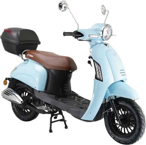 Mofaroller GT UNION "Massimo 25 (mit/ohne Topcase)" Motorroller & Mofas blau (babyblau) Mofas