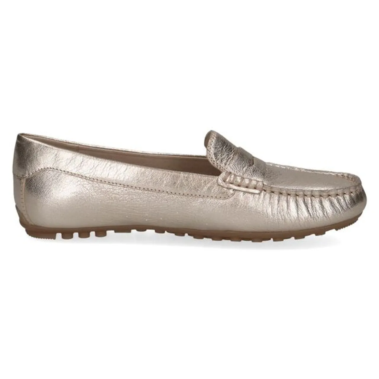 Mokassin CAPRICE Gr. 37, silberfarben (platinfarben, metallic) Damen Schuhe Slip ons Loafer, Halbschuh, Slipper mit schönem Zierriegel