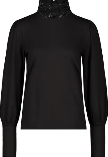 Monari Stehkragenpullover Pullover schwarz