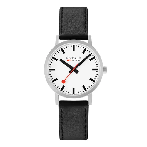 Mondaine Unisex Analog Quarz Uhr mit Leder Armband