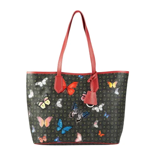 Monogramm Shopping Bag mit Schmetterlingsdruck Pollini