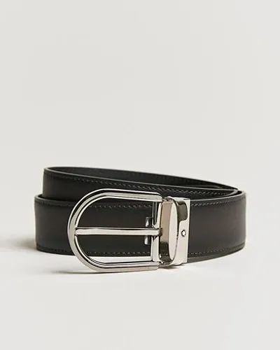 Montblanc Horseshoe Buckle Grey 35 mm Leather Belt Grey