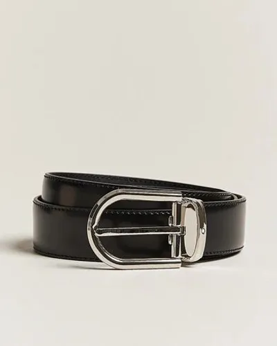 Montblanc Horseshoe Coated Buckle 30mm Leather Belt Black