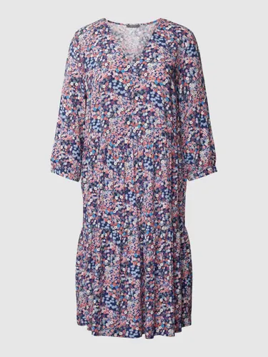 Montego Knielanges Kleid aus Viskose mit floralem Muster in Graphit